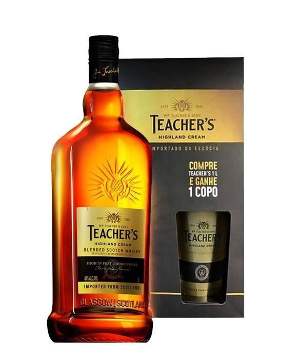 TEACHER‘S  HIGHLAND ウイスキー1L43度 Whisky Teacher's Highland Cream Escocês 1 Litro + 1 Copo